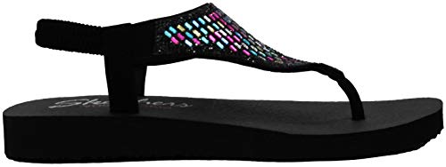 Skechers Women's Meditation-Rock Crown Thong Sandal Multi/Black 9 M US