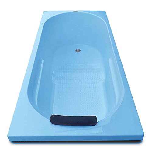 Image of MADONNA Divine Acrylic 5.5 feet Rectangular Fixed Bathtub (with Headrest) - Cyan Blue