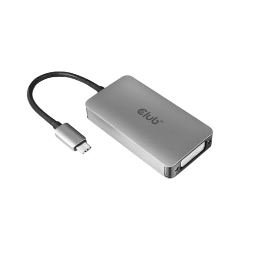 Club3D CAC-1510-A USB C to Dual Link DVI-D Adapter HDCP Off for Apple Cinema Displays, 3840x2160@30hz, 2560x1600@60Hz