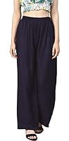 Go Gazab - Stylish Women's Palazzo Pants: Trendy Rayon Casual Wear for Fashion-Forward Ladies (Plus Size, Navy Blue)