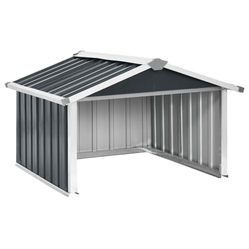 vidaXL Cobertizo para Robot Cortacésped, Acero Galvanizado, Antracita, 92x97x63 cm, Almacenamiento Exterior, Casa Protectora para Robot, para Césped y Jardín, Cobertizo de Patio Resistente