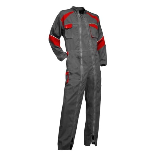 LMA 401221 LUZERNE - Tuta doppia chiusura, taglia 4, colore: grigio/rosso