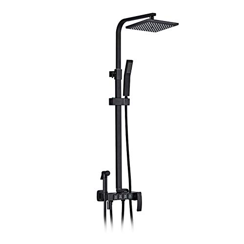 Système de douche colonne de douche pluie carrée 9 pouces avec mitigeur de salle de bain