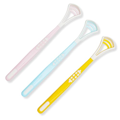 KEQAR 2 Piezas Limpiador de Lengua Raspador Lingual para Adultos y Niños, BPA Libre, Previene Mal Aliento y Mejora la Salud General (Color Aleatorio)