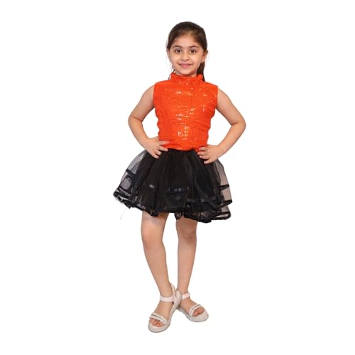Image of Kaku Fancy Dresses Western Dance Top for Kids Halter Neck Top For Annual Function (ONLY TOP) - Skirt not included