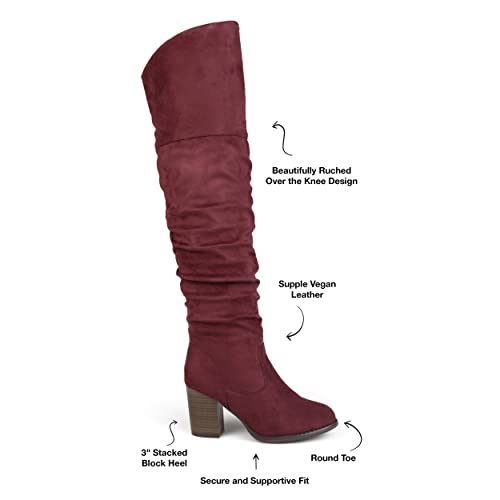 Journee Women's Extra Wide Calf Kaison Boots Wine, 82