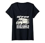 Photo Gallery donna quote saying out of my way funny joke mailman postal worker maglietta con collo a v Photo Gallery donna quote saying out of my way funny joke mailman postal worker maglietta con collo a v