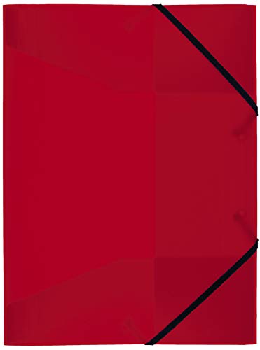 Idena 10378 - Sammelmappe mit Gummizug für DIN A3, aus Polypropylen, transluzent rot, 1 Stück