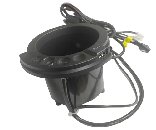 LED 7 Function Touch Cup Holder with Lumbar and Headrest Controls with USB