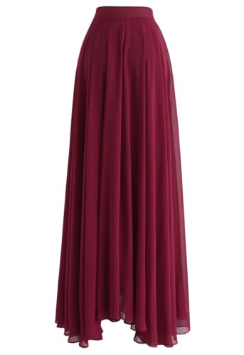 Image of Women's Full Length Georgette Long Skirt- Lehenga with 8 Meters Maxi Flare