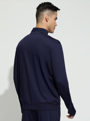 Image of hummel Molin Half Zip Regular Fit Solid Gym Sweatshirt for Men- Premium Polyester Workout Pullover - Comfortable Athletic Training Top