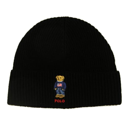 [ポロ ラルフローレン] メンズ レディース ニットキャップ 正規品 POLO RALPH LAUREN ポロベア ニット帽 ビーニー SOLID FLAG BEAR BEANIE ONE_SIZE 並行輸入品 (コード：4161820513-1) [並行輸入品]