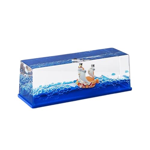 Tuzsocr Modèle de Bateau One Piece - Going Merry,Bouteille de Dérive de Liquide,Modèle Fluide de Bateau en Acrylique,Soulagement du Stress,pour Ornement de...