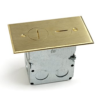 SWB-2-T Floor Box, Recessed - Brass