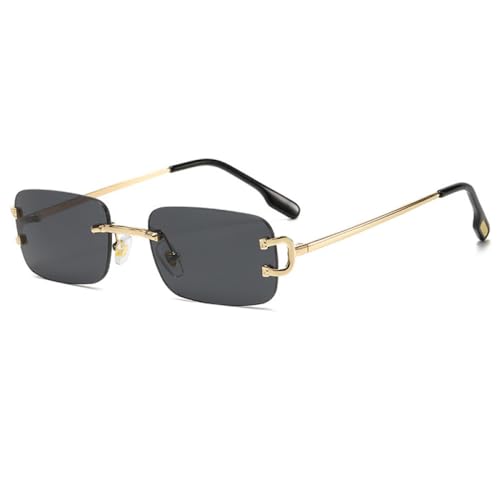Lunettes de soleil sans bordure pour femme avec protection UV400 style chic
