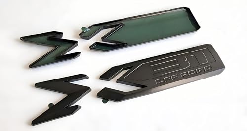 Image of Pair Set Sierra 1500 X31 Off Road Emblems 3D Rear Bodyside Truck Bed Decal Badge Nameplate Replacement for 2019-2022 Sierra 84682662 (Overlay Emblem Matte Black)