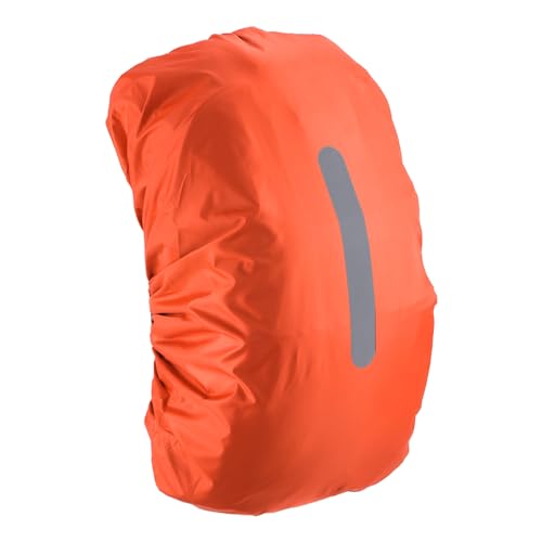 M METERXITY Backpack Rain Cover - Waterproof Lightweight Cover with Vertical Reflective Strap, Apply to Cycling/Hiking/Mountain Climbing (55-65L, L, Orange)