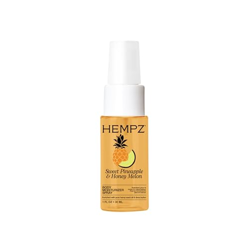 Hempz Tropical Hydrating Body Mist Spray Sweet Pineapple & Honey Melon Lightweight Moisturizing Fragrance Vacation Essential Travel Size Moisturizer 1 fl.oz.