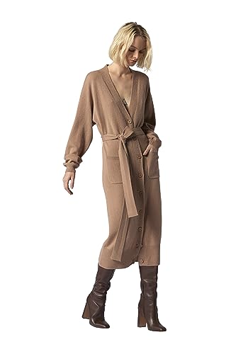 Image of Equipment Women's Phillipa Cardigan Cashmere Sweater in Camel
