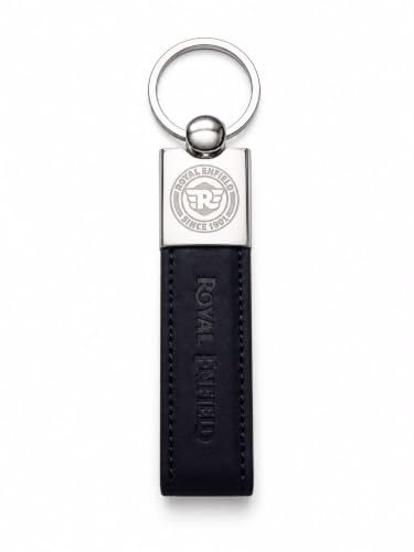 Image of Leather Keychain for Vintage Motorcycle with Embossed Logo - Premium Leather Strap Key Ring Accessory for Bike Keys & Gifts