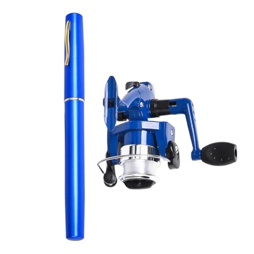 Angelstift - Kombination aus einziehbarer Rute und Rolle, kompakte Stange | Bequemer Griff, Schaft Glasfaser, Kappe Aluminiumlegierung, ausziehbar, leicht, Ladedock, Reservoir, Fluss, Teich, S