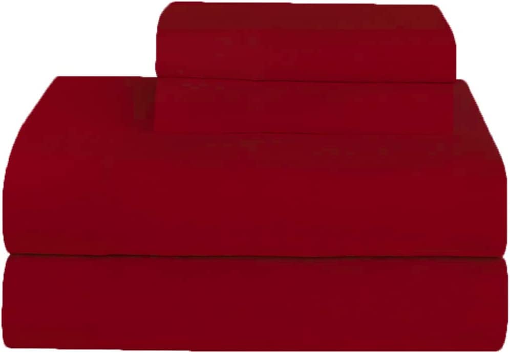 British Home Bedding - 100% Pure Brushed Cotton, Luxury Thermal Flannelette Flat Sheets, Energy Class A+ Cosy and Ultra Soft (Red, Single) โ image 1