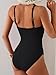B2prity Women's One Piece Swimsuit Tummy Control Criss Cross Slimming Bathing Suit Full Coverage Swim Suit V Neck Swimwear Black