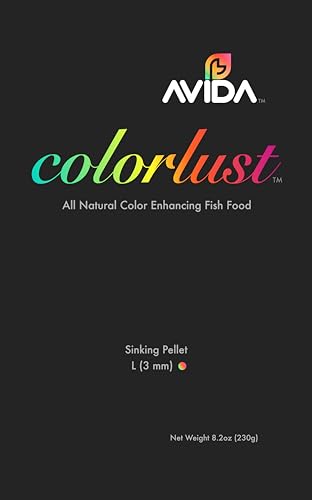 AVIDA Colorlust 8.2oz | All Natural Color Enhancing Fish Food with Astaxanthin | Medium Sinking Pellet (2 mm)