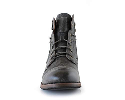 Image of Polar Fox Men's Casual Cap-Toe Ankle Boot Collection | Lace-Up Work, Combat, and Chukka Styles