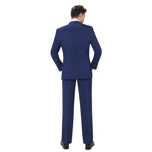 P&L Men's 2-Piece Classic Fit Single Breasted 2 Buttons Blazer & Trousers Suit3