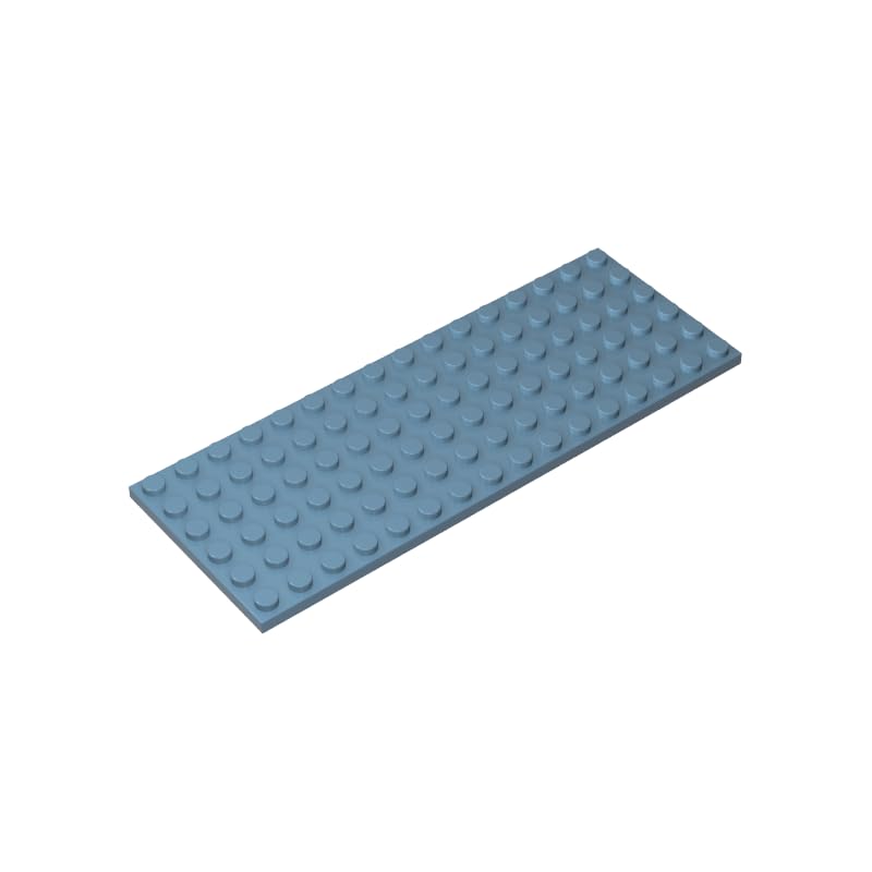 GDS-558 Compatible with LEGO Bricks 3027 Plate 6x16, Sand Blue, 10 PCS