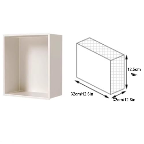 Ducha de Acero inoxidable y almacenamiento de baño integrado, botiquín de Metal, portarrollos Decorativo para Papel higiénico, Gris 32 x 32 x 12,5 cm, diseño de baño Mode