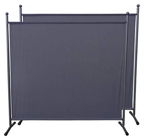 QUICK STAR 2 pièces Paravent 180 x 178 cm Séparateur de Tissu Jardin Balcon Écran de confidentialité partition Gris