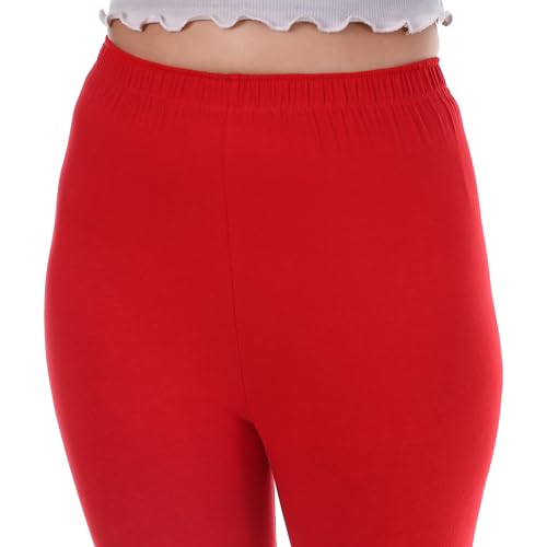 Image of TPF Women Solid Cotton Lycra Stretchable Leggings | Comfortable Ankle-Length Slim Fit Leggings for Women & Girls | Soft, Breathable Wear Bottoms