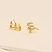14k Gold Claw Earrings for Women Sterling Silver Claw Cuff Stud Earring Wrap Perforated Minimalist Fashion Cubic Zirconia Classic Stud Earrings (G)