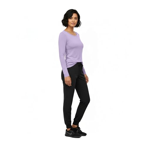 Image of Natural Uniforms Women's Long Sleeve Underscrub T-Shirt - Cotton Blend Scrub Base Layer for Nurses & Medical Professionals