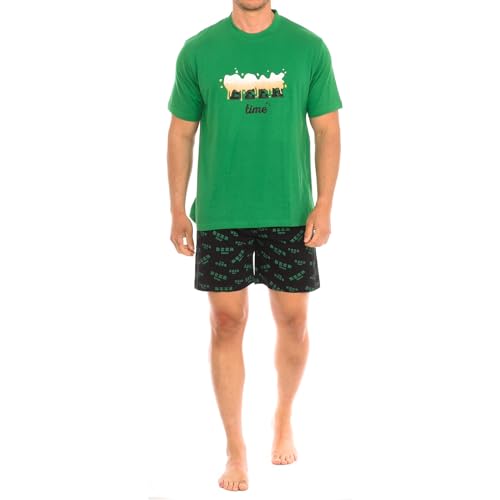 Pijama de Hombre KL30000 Ropa de Dormir cómoda de algodón. Pijama de Verano Dos Piezas. Conjunto de Pijama para Hombre