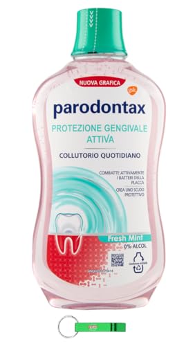 Parodontax Collutorio Fresh Mint - Enjuague bucal especialmente desarrollado para proteger las encías, enjuague bucal diario de 500 ml + llavero Beni Culinari gratuito (12 unidades)