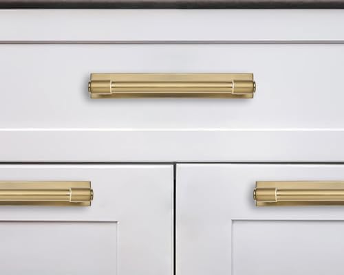khtumeware 5 Pack 12 Inch(305 mm) Center to Center Brushed Gold Cabinet Pull Backplate with Base Plate Zinc Solid Brushed Brass Kitchen Cabinet Handles Drawer Pulls Cabinet Hardware by khtumeware - Image 3