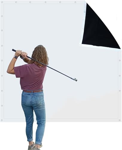 Impact sports Golf Impact Screen Golf Simulator Impact Screen Projection Screen - Use with Simulators - Durable Grommets on 3 Sides - Reinforced Black Border - [8' x 8']