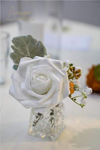 image for Floroom Artificial Flowers 50pcs Real Looking Shimmer Silver Grey Foam