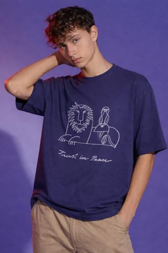 Image of Oversized Printed /Plain T-Shirt | Gym T Shirts Round Neck Stylish Tees | Casual Graphic Tshirt for Men