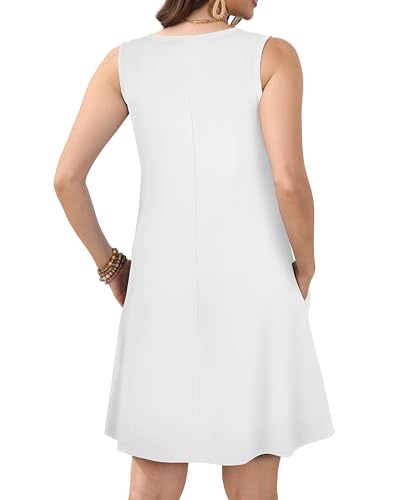 Image of JOLIGAL Womens Summer Dresses Casual Sleeveless Tshirt Sundress Beach Cover Up with Pockets Loose Tank Dress 2026