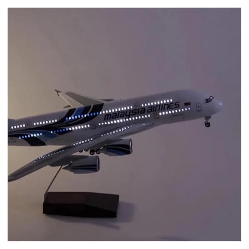 Avión A380 Malasia escala 1:160 decoración elegante para salones y despachos con luces