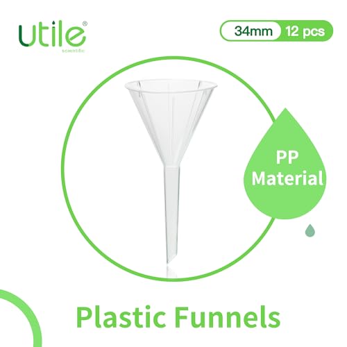 Utile 12pcs Plastic Analytical Funnel Set, PP Material, Top Diameter 30mm, Small Funnel for Lab Bottles, Recreational Activities, 4512.0011.12