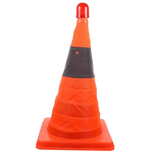 MUCKLILY Traffic Safety Cones Flashing LED Backlight Reflective Outdoor Traffic Cones Goal Cones Collapsible Road Caution Training Cones Multi Purpose Parking Cones Emergency Cones Abs