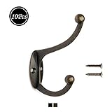 ♪【ME MEDICIÓN DEL GANCHO Y DEL TORNILLO】 Estos ganchos de albornoz de doble lengüeta están diseñados con un estilo moderno y color negro. Su superficie lisa lo hace perfecto para colgar abrigos, sombreros, toallas, bolsos, etc. Estos ganchos son muy fáciles de instalar. Un gancho está reforzado con 2 tornillos, pueden trabajar bien entre sí para guardar sus artículos.