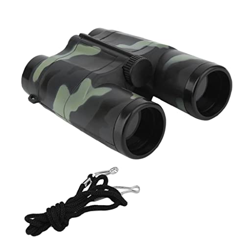 VGRASSP Compact and Portable Army Style Binoculars Toy for Kids - Birdwatching Outdoor Observing Sports - Easy Focus Spy Gear Telescopic Binocular Toy with Neck String