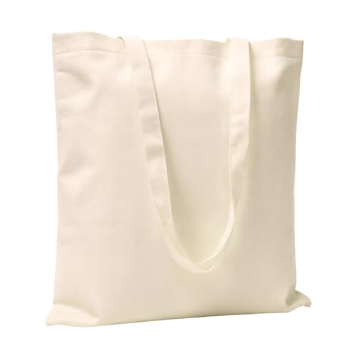 POLHIM® Stoffbeutel 38x42 cm (145g/m²) | Jutebeutel Alternative aus 100% Baumwolle | Unbedruckte Tasche zum Bemalen & für Einkauf (Natur)