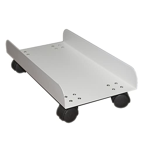 Soporte para CPU de torre, soporte rodante de acero, carrito móvil con ruedas con bloqueo, apto para la mayoría de gabinetes de computadora bajo escritorio, negro/blanco, 400 x 215 x 58 mm miniatura 1